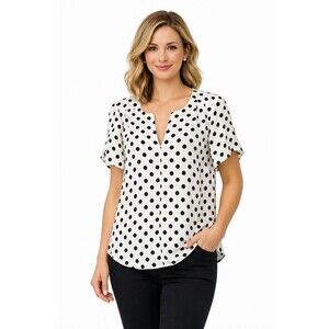 41 Hawthorn Carol Tulip Polka Dot Blouse Size 1X Chic and stylish polka dot top